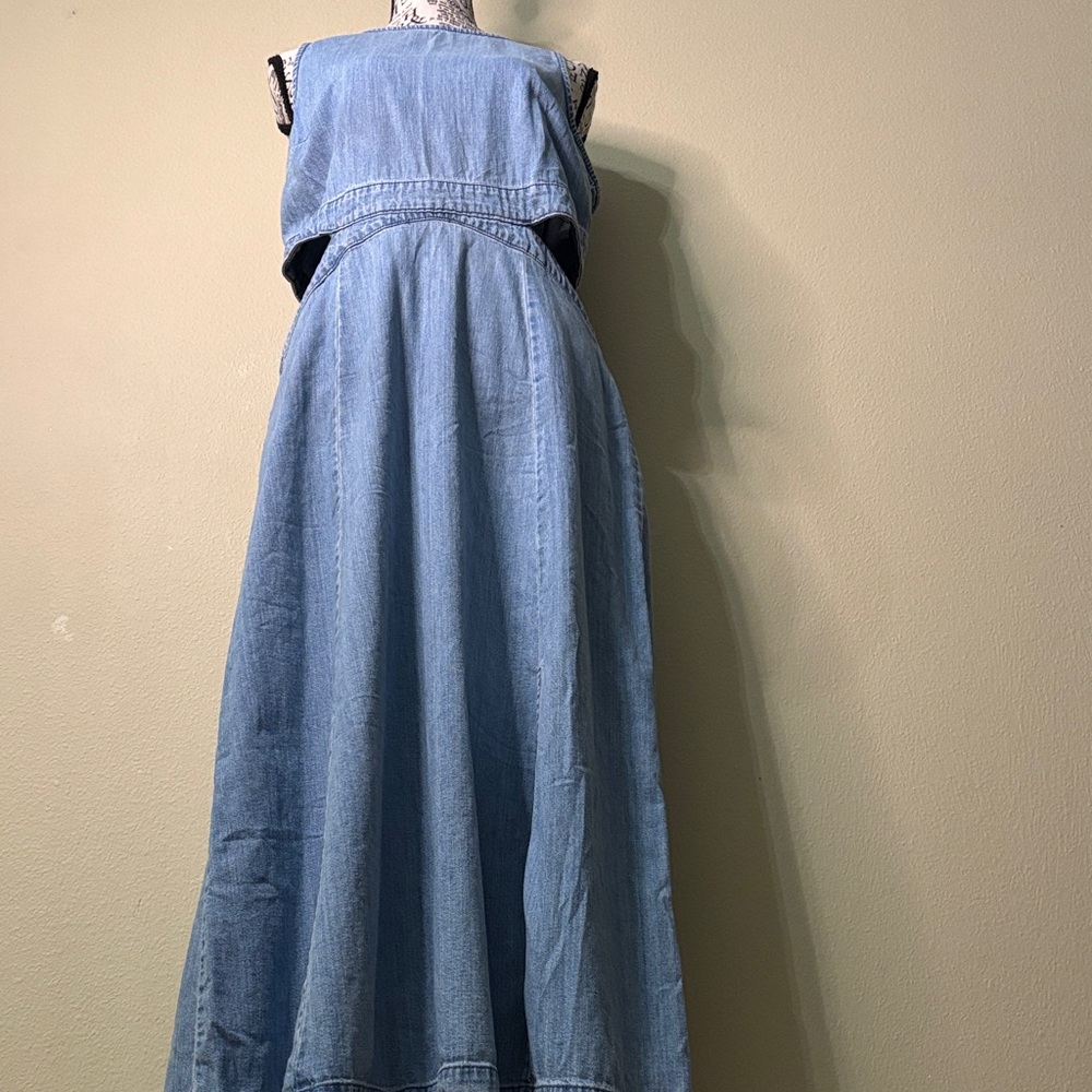Stylish Blue Denim Maxi Dress